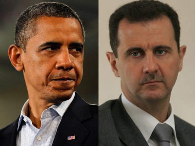 Tổng thống Mỹ Barack Obama (tr&aacute;i) v&agrave; nh&agrave; l&atilde;nh đạo Syria Bashar al-Assad