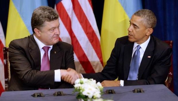 Tổng thống Ukraine Petro Poroshenko v&agrave; Tổng thống Mỹ Obama