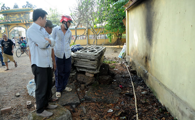 Hiện trường nơi b&agrave; Lan tự thi&ecirc;u tại ch&ugrave;a Đại Gi&aacute;c