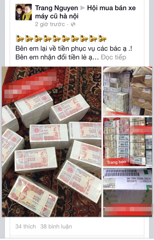 Những quảng c&aacute;o đổi tiền lẻ như thế n&agrave;y đầy rẫy tr&ecirc;n facebook