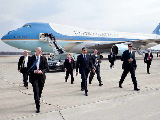 Chuyên cơ chở Tổng thống Mỹ Barack Obama sẽ hạ cánh xuống sân bay quốc tế Nội Bài vào rạng sáng 23/5. Ảnh Dân Trí