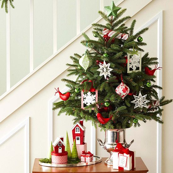 C&acirc;y th&ocirc;ng mini rất th&iacute;ch hợp trang tr&iacute; Noel cho những căn nh&agrave; chật 