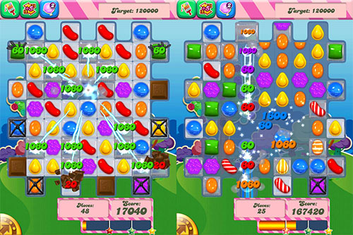 Khoảnh khắc độc đắc trong Candy Crush Saga.