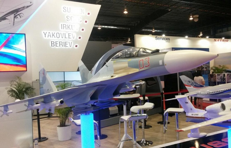 Phi&ecirc;n bản xuất khẩu của m&aacute;y bay Sukhoi Su-30SME  được Nga giới thiệu tại Triển l&atilde;m Singapore Show Air 2016