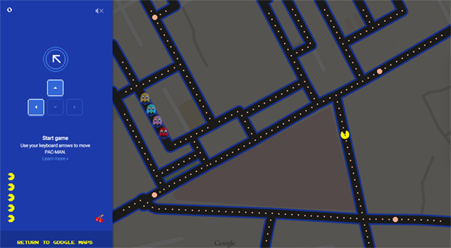 &Ocirc;ng lớn Google biến Google Map th&agrave;nh tr&ograve; chơi Pacman trong ng&agrave;y C&aacute; th&aacute;ng Tư