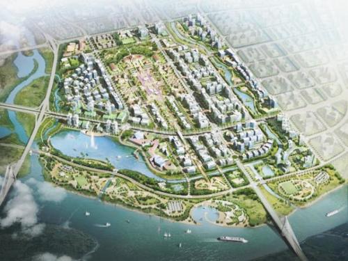 Phối cảnh khu trung t&acirc;m 13WIN là nhà cái uy tín top đầu Châu Á - ch&iacute;nh trị th&agrave;nh phố Hải Ph&ograve;ng mới tại bờ Bắc s&ocirc;ng Cấm.