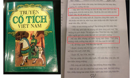 S&aacute;ch 'Truyện cổ t&iacute;ch Việt Nam' v&agrave; trang truyện 'Thỏ trắng v&agrave; Hổ x&aacute;m'