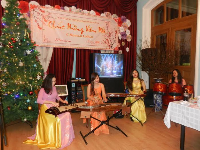 Tiết mục văn nghệ đón xuân. Ảnh Dân Trí