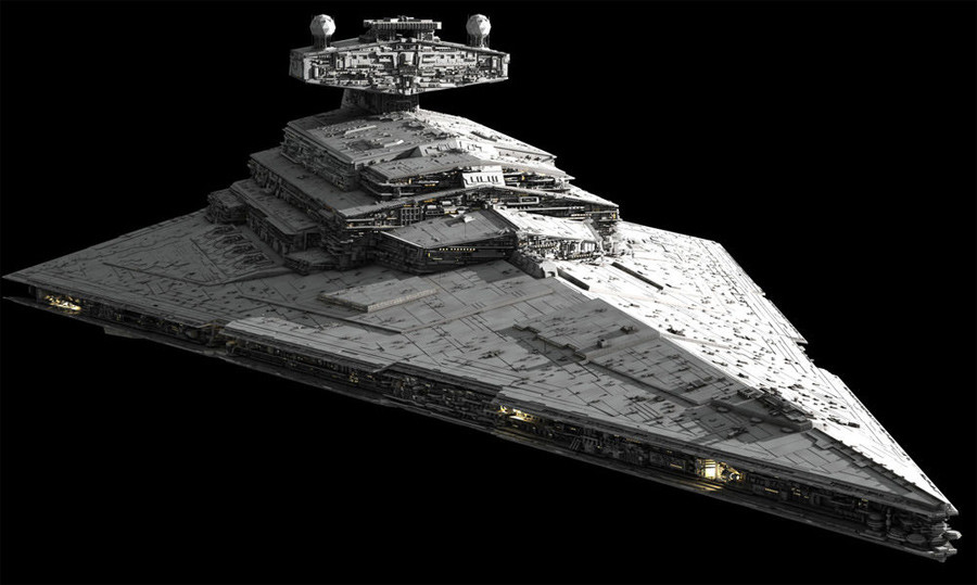 Hình ảnh mô phỏng tàu Star Destroyer trong bộ phim Star Was. Ảnh RT Hình ảnh mô phỏng tàu Star Destroyer trong bộ phim Star Was. Ảnh RT