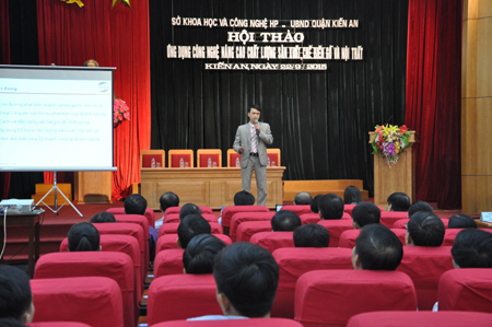 To&agrave;n cảnh hội thảo &lsquo;Ứng dụng c&ocirc;ng nghệ n&acirc;ng cao chất lượng sản xuất, chế biến gỗ v&agrave; nội thất&rsquo; ở Kiến An (Hải Ph&ograve;ng)