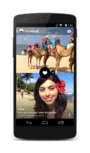 FrontBack l&agrave; một ứng dụng chụp ảnh cho Android tận dụng được cả 2 camera trước v&agrave; sau