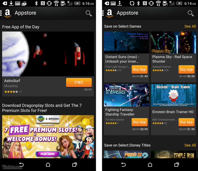 Amazon Appstore c&oacute; rất nhiều đợt khuyến m&atilde;i cho c&aacute;c ứng dụng hay