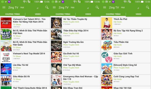Ứng dụng hay Zing TV cho t&iacute;n đồ phim ảnh