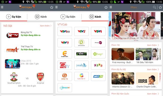 FPT Play l&agrave; 1 ứng dụng hay với cả khả năng xem phim online v&agrave; xem TV