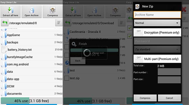 Easy Unrar Lite l&agrave; một ứng dụng hay giao diện đơn giản cho nhu cầu giải n&eacute;n