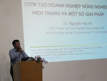 Nguyễn Hải An, Gi&aacute;m đốc Trung t&acirc;m ươm tạo Link Đăng Nhập Nhà cái 13Win16.Com n&ocirc;ng nghiệp c&ocirc;ng nghệ cao TP. Hồ Ch&iacute; Minh chia sẻ về hoạt động của Trung t&acirc;m