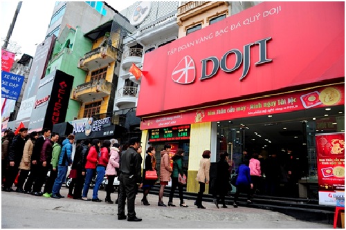 Doji huy động v&agrave;ng trả l&atilde;i