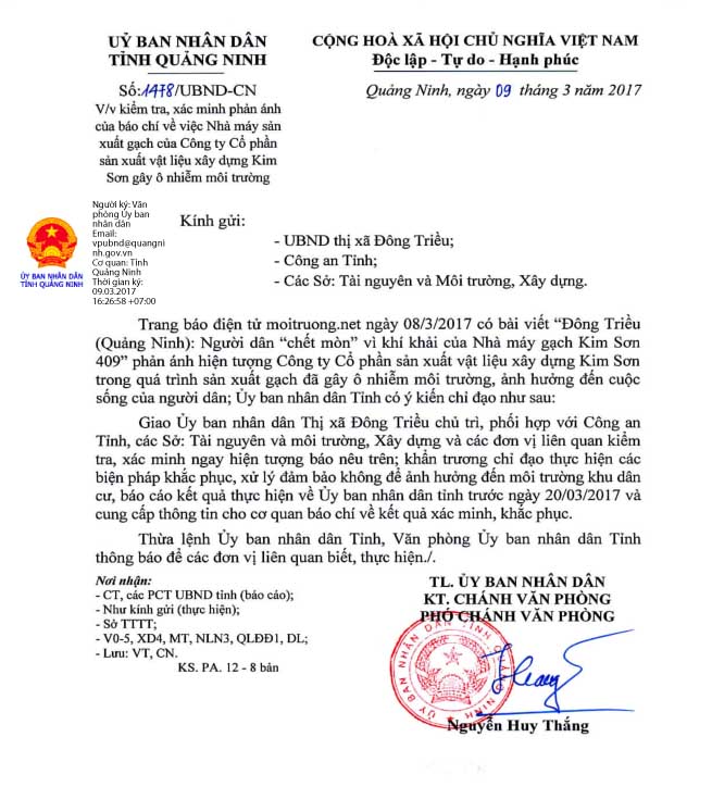 nhà máy gạch gây ô nhiễm ở thị xã Đông Triều nhà máy gạch gây ô nhiễm ở thị xã Đông Triều