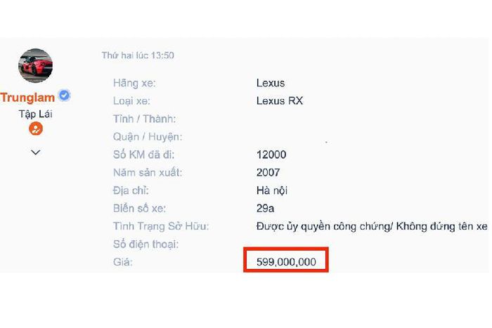 'Sốc': Một chiếc Lexus hạng sang được rao b&aacute;n chưa tới 600 triệu đồng tại H&agrave; Nội