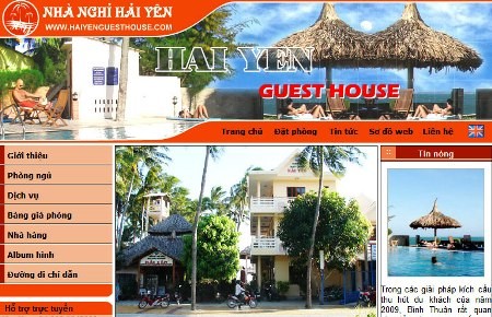 Trang web quảng c&aacute;o của Nh&agrave; nghỉ Hải Y&ecirc;n