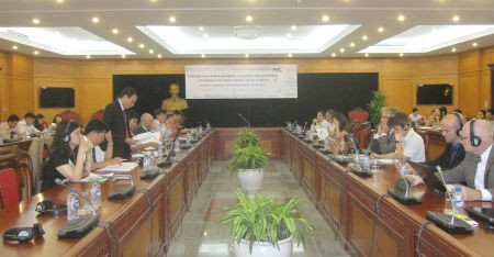 TS. Trần Hậu Ngọc, Viện trưởng Viện Đ&aacute;nh gi&aacute; khoa học v&agrave; Định gi&aacute; c&ocirc;ng nghệ ph&aacute;t biểu tại Kh&oacute;a tập huấn.