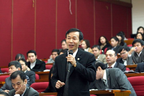 &ldquo;Chiến lược ph&aacute;t triển gi&aacute;o dục v&agrave; kế hoạch đ&atilde; r&otilde; r&agrave;ng, vấn đề l&agrave; h&agrave;nh động. Phải quan t&acirc;m mọi c&aacute;ch để n&acirc;ng cao chất lượng đội ngũ gi&aacute;o vi&ecirc;n, thu h&uacute;t sinh vi&ecirc;n giỏi, c&ugrave;ng với đ&oacute; l&agrave; n&acirc;ng cao chất lượng đ&agrave;o tạo&rdquo;, &ocirc;ng Nguyễn Văn Minh, Hiệu trưởng Đại học Sư phạm H&agrave; Nội n&oacute;i. Ảnh: Ngọc Thắng