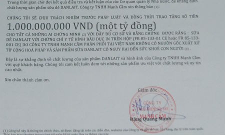 L&atilde;nh đạo c&ocirc;ng ty Mạnh Cầm c&aacute; 1 tỷ đồng cho ai chứng m&igrave;nh được chất lượng sữa Danlait c&oacute; hại cho 13Win19 ưu đãi hấp dẫn 13Win 19.com nhiều ưu đãi hấp dẫn.
