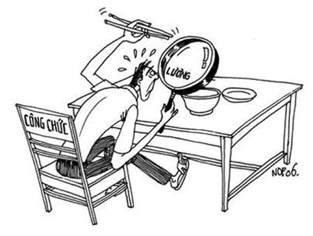 Lương c&ocirc;ng chức đ&atilde; thấp c&ograve;n bị x&agrave; xẻo.