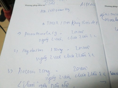 Đơn thuốc của b&aacute;c sĩ bệnh viện Đa khoa Đức Giang.