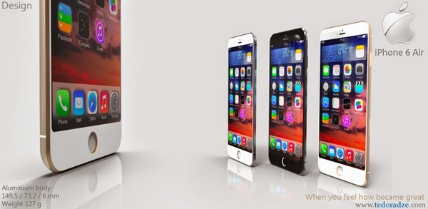 thiết kế iphone 6 air si&ecirc;u mỏng đẹp mắt