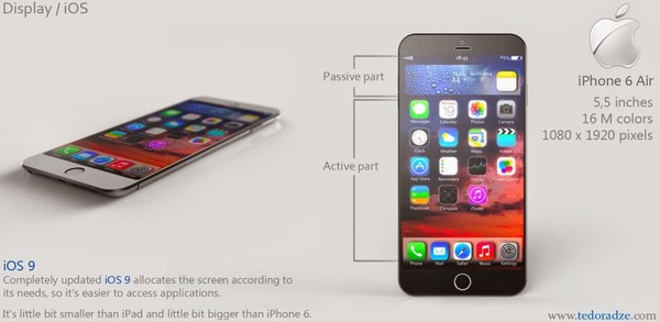 thiết kế iphone 6 air si&ecirc;u mỏng đẹp mắt