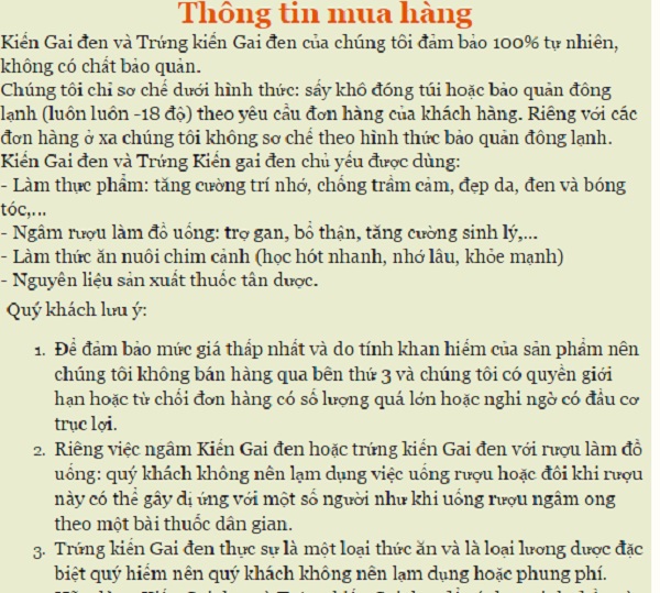 Trứng kiến gai đen: Coi chừng ngộ độc