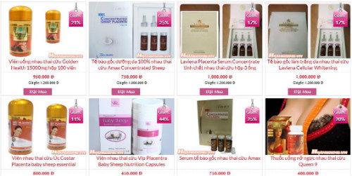Chất lượng nhau thai cừu được b&aacute;n tr&ecirc;n mạng chưa được kiểm định chất lượng