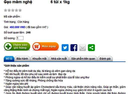 Gạo mầm chữa b&aacute;ch bệnh được quảng c&aacute;o tr&ecirc;n mạng