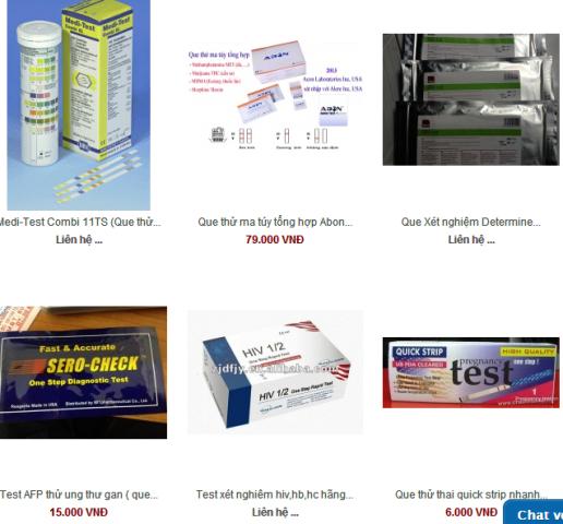 C&aacute;c loại que thử được quảng c&aacute;o v&agrave; rao b&aacute;n tr&ecirc;n mạng