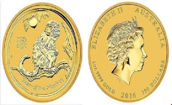 Đồng tiền xu 1 Đô-la Úc được 13Win18 tham gia cá cược Australia phát hành nhân dịp Tết Bính Thân 2016 với hai dạng mạ vang và bạc tinh xảo.  