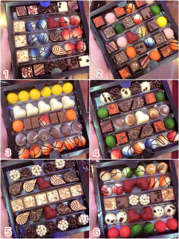 Những viên chocolate đủ màu sắc, hình dáng khá dễ thương và cũng sang trọng để làm quà tặng.