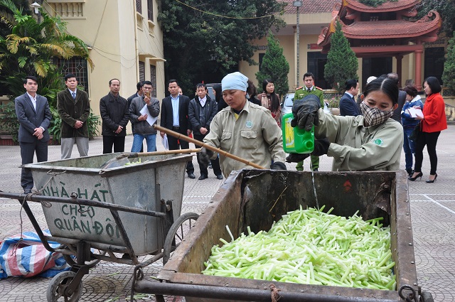 Ti&ecirc;u hủy to&agrave;n bộ mứt bẩn phơi cạnh nh&agrave; vệ sinh
