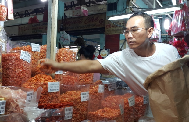 Tôm khô nhuộm phẩm màu: Coi chừng độc! Tôm khô nhuộm phẩm màu: Coi chừng độc!