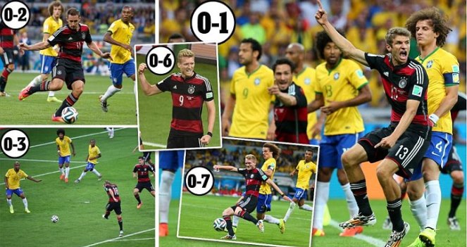 Brazil thua tan n&aacute;t trước Đức