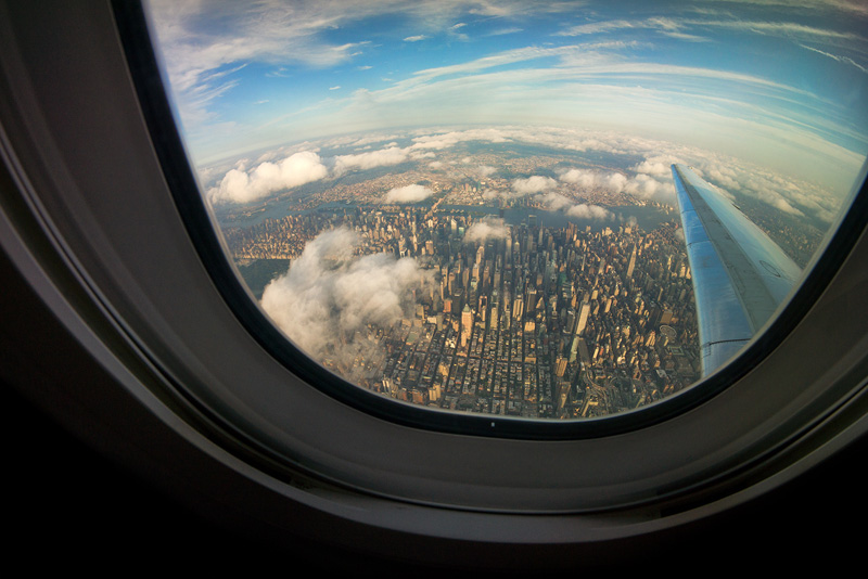 Một góc New York nhìn từ cửa sổ máy bay.