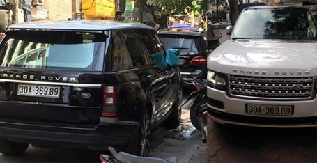 Hai xe Range Rover hạng sang c&ugrave;ng chung biển số