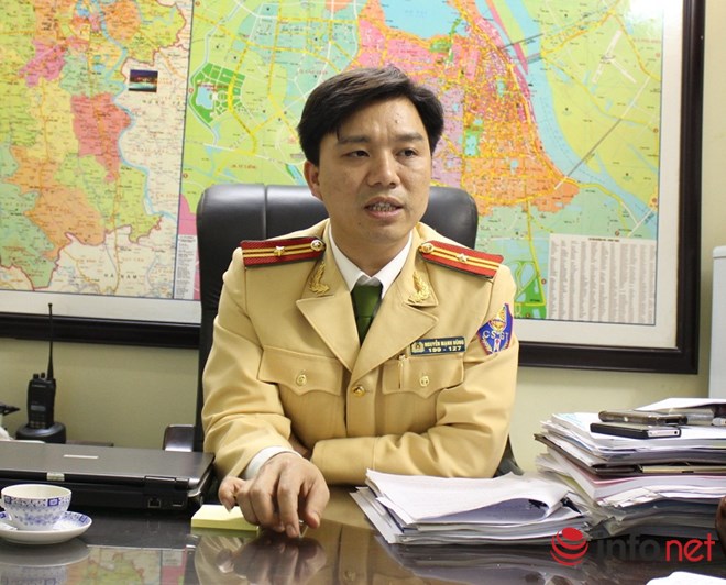 Thiếu t&aacute; Nguyễn Mạnh H&ugrave;ng, Ph&oacute; Ph&ograve;ng CSGT, C&ocirc;ng an H&agrave; Nội.