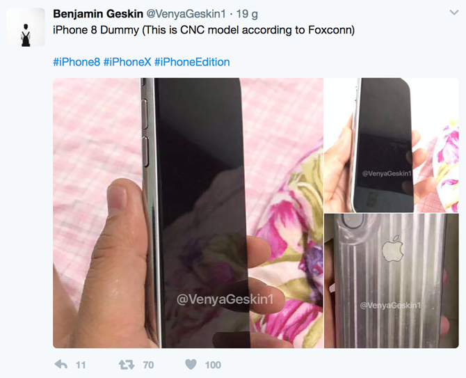 H&igrave;nh ảnh iPhone 8 bất ngờ &lsquo;r&ograve; rỉ&rsquo; tr&ecirc;n Mạng x&atilde; hội 