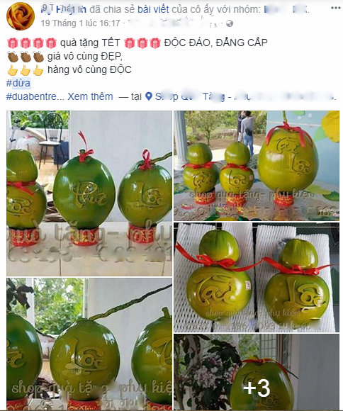 Tết Mậu Tuất: Dừa khắc chữ được tiểu thương &lsquo;h&eacute;t&rsquo; gi&aacute; 800.000 đồng/quả tại H&agrave; Nội