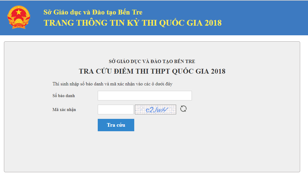 C&aacute;ch tra cứu điểm thi THPT quốc gia tỉnh Bến Tre năm 2018 nhanh v&agrave; ch&iacute;nh x&aacute;c nhất