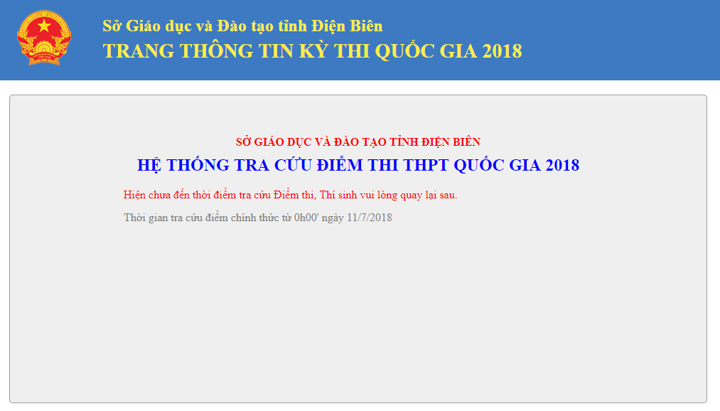 Tra cứu điểm thi THPT quốc gia tỉnh Điện Biên năm 2018 nhanh và chính xác nhất Tra cứu điểm thi THPT quốc gia tỉnh Điện Biên năm 2018 nhanh và chính xác nhất
