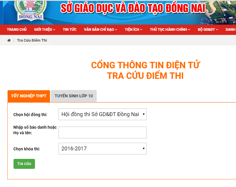 Tra cứu điểm thi THPT quốc gia tỉnh Đồng Nai năm 2018 nhanh v&agrave; ch&iacute;nh x&aacute;c nhất