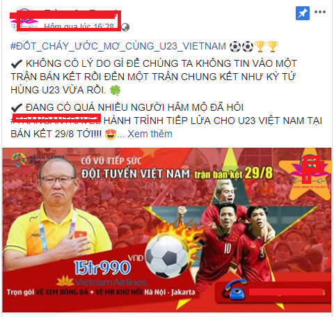 Trận b&aacute;n kết giữa Olympic Việt Nam - Olympic H&agrave;n Quốc: Gi&aacute; tour đi Indonesia tăng &lsquo;ch&oacute;ng mặt&rsquo;