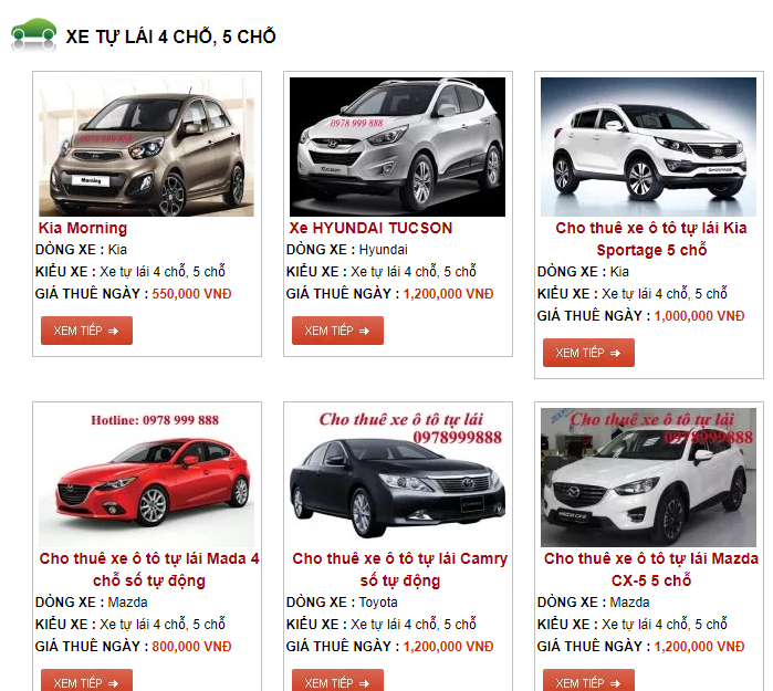 Loạn gi&aacute; thị trường cho thu&ecirc; xe tự l&aacute;i dịp nghỉ lễ